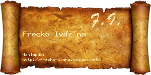 Frecko Ivána névjegykártya